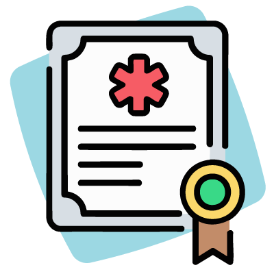 Icon showing a health certificate