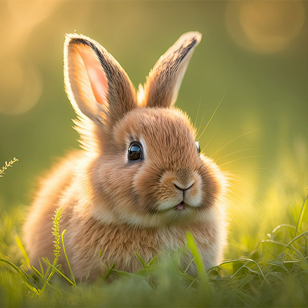 a cute bunny in a grass field